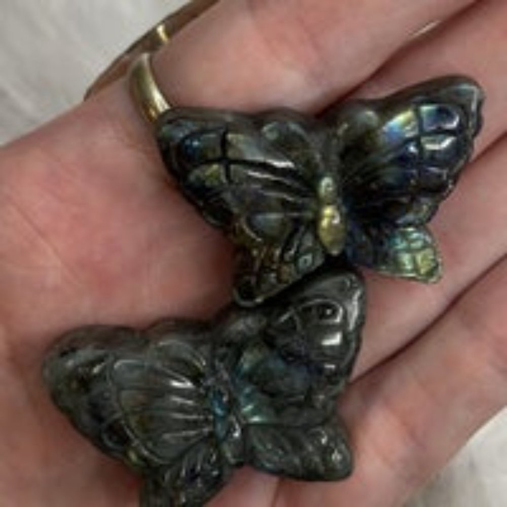 Labradorite Butterfly Carving Set - Picture 3 of 13